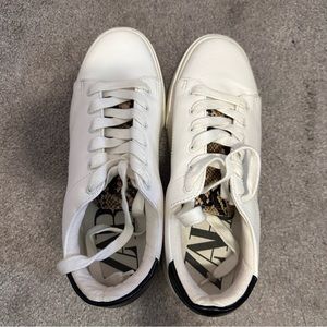Zara white leather sneakers